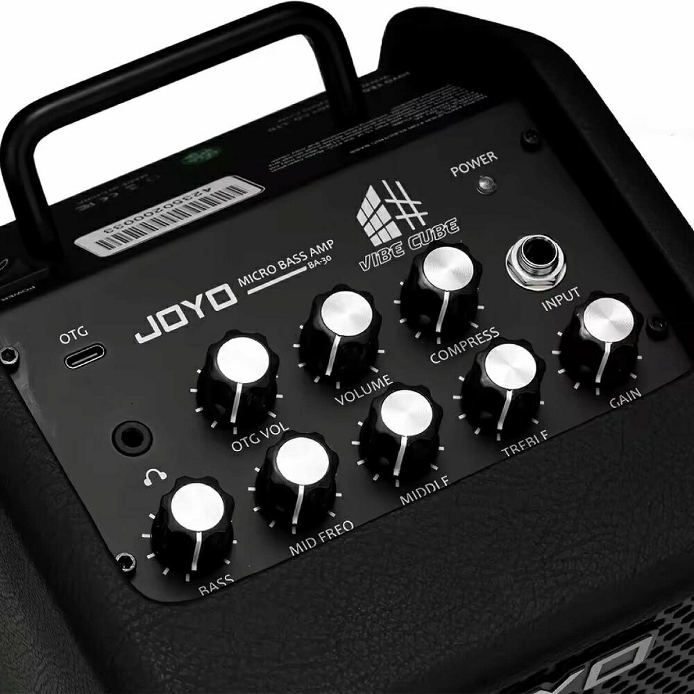 Joyo BA-30 VIBE CUBE BLK -Black- 新品[ジョーヨー][Bass Ampifier,ベースアンプ][ミニアンプ][オーディオインターフェース,オーディオインターフェイス][Bluetooth,ブルートゥース]