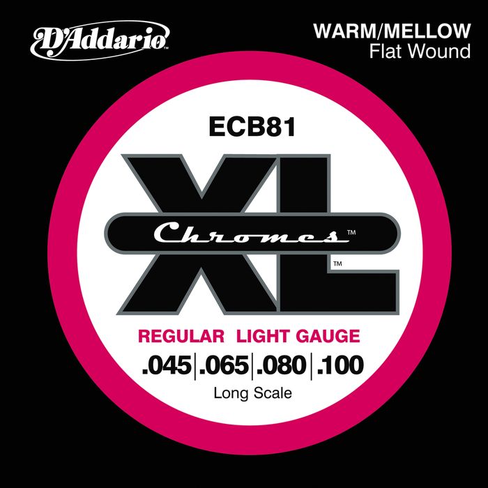 D'Addario 45-100 ECB81 Chromes Flat Wound Regular Light[ダダリオ][レギュラーライト][クロームフラットワウンド][ベース弦,String]