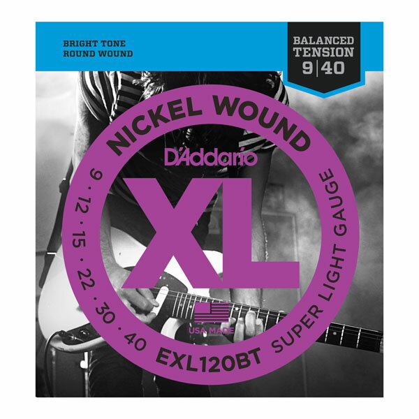 D'Addario 09-40 EXL120BT Nickel Wound Balanced Tension Super Light 新品[ダダリオ][ニッケルワウンド][バランスドテンション][スーパーライト][エレキギター弦,string]