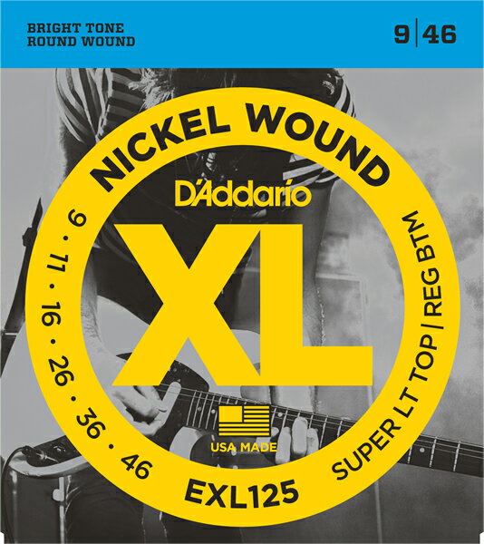 【10セット】D'Addario 9-46 EXL125 Super Light Top/Regular Bottom [ダダリオ][スーパーライトトップ,レギュラーボトム][エレキギター弦,string]