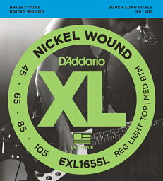 D'Addario 45-105 EXL165SL Reg Light Top/Med Bottom スーパーロングスケール[ダダリオ][レギュラーライトトップ/ミディアムボトム][Super Long Scale][Nickel Round Wound,ニッケルラウンドワウンド][ベース弦,String]