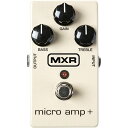 M233 Micro Amp ＋ 好評を得つつも販売終了となったMXR Customshop製 CSP233 Micro Amp +がMXR製品のレギュラーモデルとして再デビュー。 定番ブースターMXR Micro Ampをより使い勝手良くチューンアップ。 Micro Ampのゲインブーストはそのままに、ローノイズOPアンプを 採用する事でローノイズ化。Bass & Treble EQを 追加し幅のあるサウンド作りが可能となっています。 電源9V：006P/9V電池または9V AC/DCアダプター 外形寸法：59(W)×111(D)×48(H)mm お問い合わせフリーダイヤル:0120-37-9630　