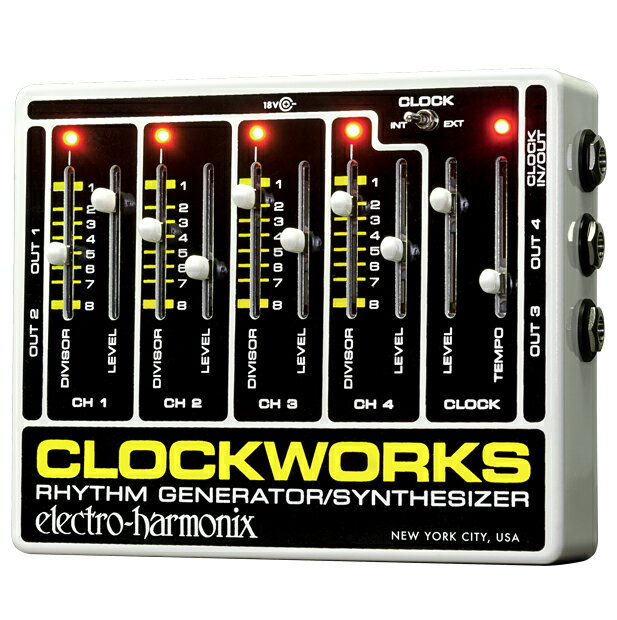 【正規品】electro-harmonix Clockworks Rhythm Generator/Synthesizer 新品 ACアダプター付[エレクトロハーモニクス][リズムジェネレーター,シンセサイザー][Effector,エフェクター]