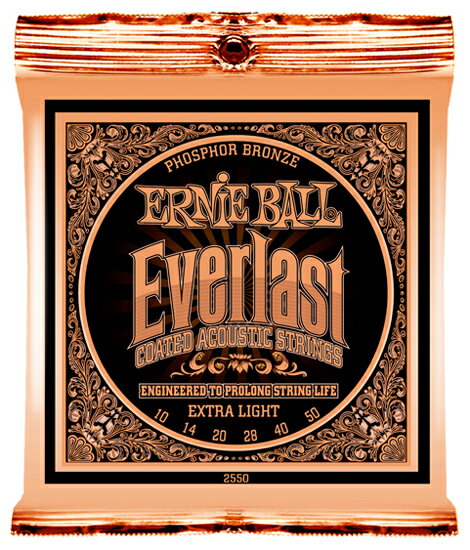 ERNIE BALL 10-50 #2550 Everlast Coated EXTRA LIGHT[アーニーボール][Phosphor Bronze,フォスファーブロンズ弦][エクストラライト][コーティング弦][アコースティックギター弦]