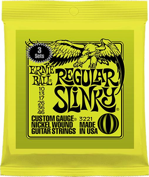 【3セットパック】ERNIE BALL 10-46 3221 Regular Slinky アーニーボール レギュラースリンキー エレキギター弦,string