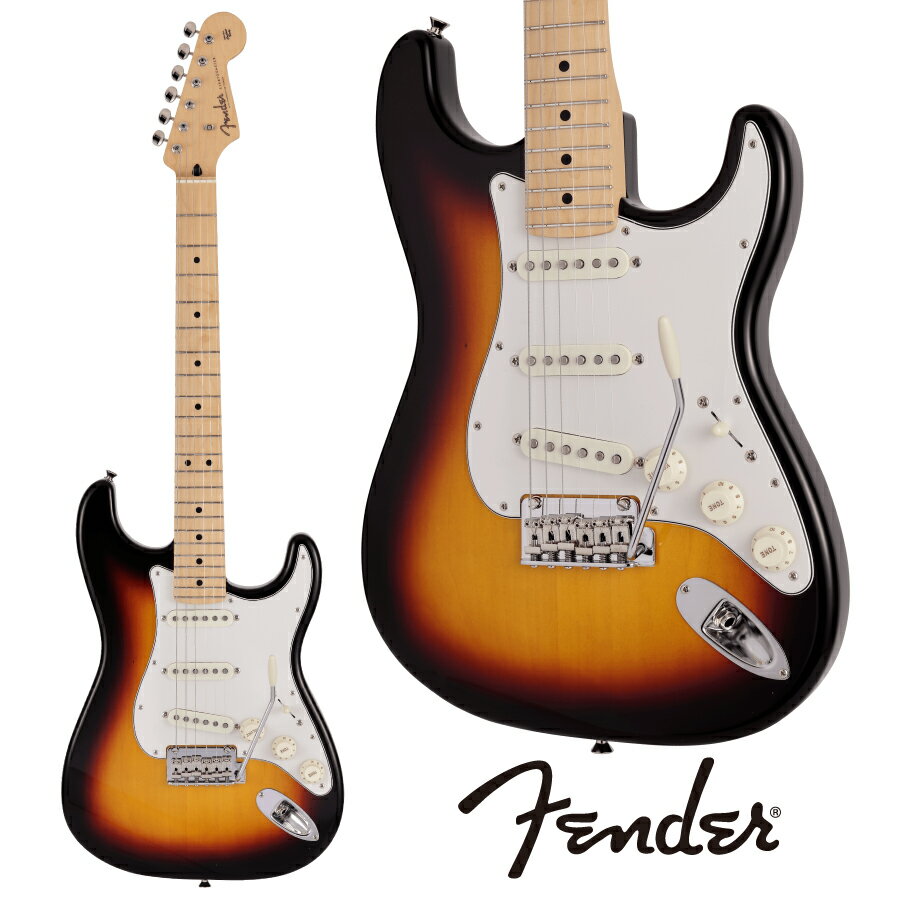 Made in Japan Junior Collection Stratocasterは従来のFenderのルックスを纏いながら24インチスケールを採用した、これから楽器を始めるエントリープレイヤーや、若年層への新しい選択肢の一つとなるギターです。 通常よりも短い24インチスケールを採用することで、コードの押さえやすさと押弦時の指への負担を軽減し、 約94%にスケールダウンしたコンパクトなボディと新しいボディキャビティ設計により軽量化を実現することで、より高い演奏性を提供します。 搭載している新設計のJunior Collection Modified Single Coil Stratocasterピックアップは、ブライトなフェンダーのStratocasterトーンが得られます。 ヴィンテージタイプのチューナーとヴィンテージスタイルサドル付きの2点支持トレモロブリッジにより、チューニングの安定性を確保しています。 SPEC ボディ : Basswood ボディフィニッシュ : Satin Polyester ボディ素材 : Basswood ボディシェイプ : Stratocaster Fingerboard Material : Maple フィンガーボードラジアス : 9.5" (241 mm) ネックフィニッシュ : Satin Urethane ネック : Maple ネックシェイプ : Modern "C" フレット数 : 22 ナットの素材 : Bone ナット幅 : 1.650" (42 mm) ポジションインレイ : Black Dot ナット : Bone ブリッジ : 2-Point Synchronized Tremolo with Vintage-Style Stamped Steel Saddles コントロールノブ : Vintage White Plastic ハードウェアフィニッシュ : Nickel/Chrome Neck Plate : 4-Bolt ピックガード : 3-Ply Eggshell ストリング : Nickel Plated Steel (.009-.042 Gauges) Switch Tip : Vintage White チューニングマシーン : Vintage-Style ブリッジピックアップ : Junior Collection Modified Single Coil Stratocaster コントロール : Master Volume, Tone 1. (Neck Pickup), Tone 2. (Middle Pickup) ミドルピックアップ : Junior Collection Modified Single Coil Stratocaster ネックピックアップ : Junior Collection Modified Single Coil Stratocaster ピックアップコンフィギュレーション : SSS Switching : 5-Position Blade: Position 1. Bridge Pickup, Position 2. Bridge and Middle Pickup, Position 3. Middle Pickup, Position 4. Middle and Neck Pickup, Position 5. Neck Pickup 付属品：純正ソフトケース、正規保証書 お問い合わせフリーダイヤル:0120-37-9630　