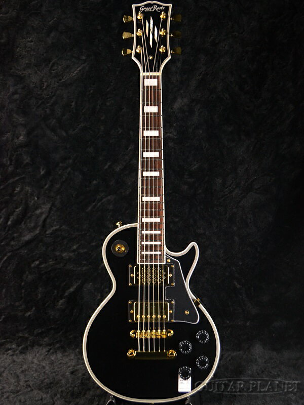 GrassRoots Mini Series G-LPC-MINI Black 新品 グラスルーツ Custom,カスタム ブラック,黒 ミニギター スピーカー内蔵 Les Paul,レスポールタイプ Electric Guitar,エレキギター