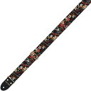 Live Line LS2400KSB ちりめん/草桜 ギターストラップ ライブライン Guitar Strap さくら ブラック,黒 ギター/ベース用