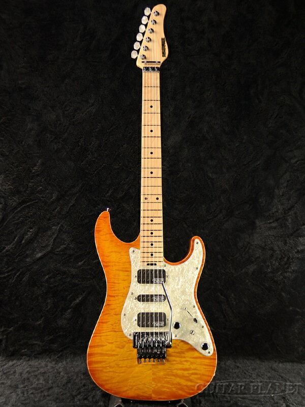 Schecter EX-V-22 CTM FRT 4A Grade -Lemon Drop Sunburst- 新品 シェクター Stratocaster,ストラトキャスタータイプ レモンドロップサンバースト Electric Guitar,エレキギター
