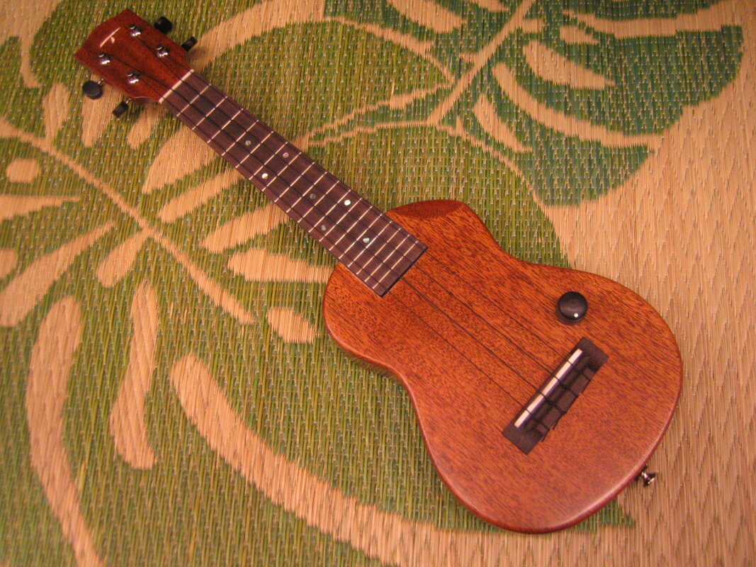T's ES-100 新品 ピックアップ搭載 ソプラノウクレレ[ティーズ][ES100][Mahogany,マホガニー][Pickup][Soprano][Electric Ukulele,エレウク]のサムネイル