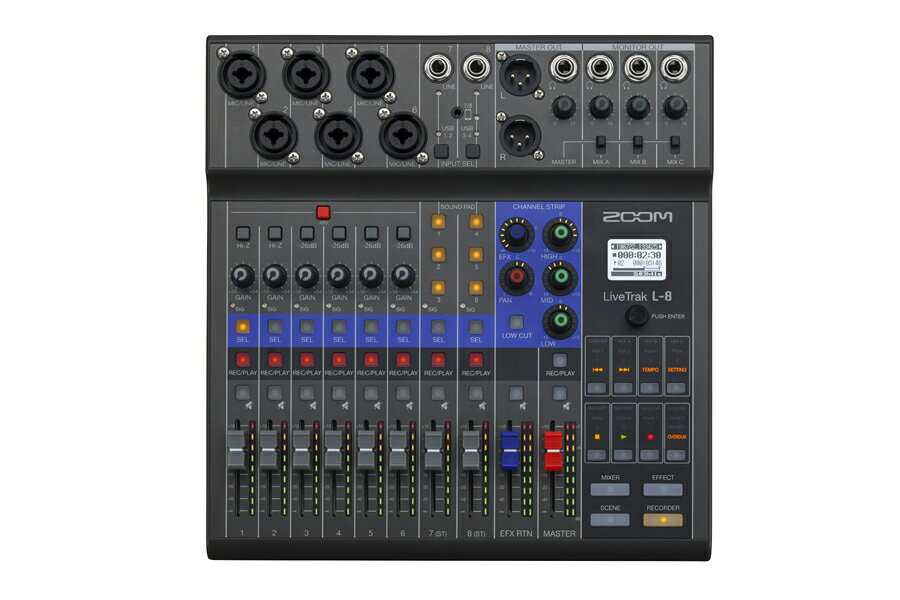 ZOOM LIVETRAK L-8　8-Track Live Mixer / Recorder 新品 ミキサー/レコーダー[ズーム][ライブトラック]