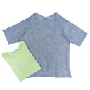 【SALE52%OFF】Alessandro Gherardeschi(アレッサンドロ ゲラルデスキ)クルーネックプルオーバーS/Sリネンシャツ G731 11...