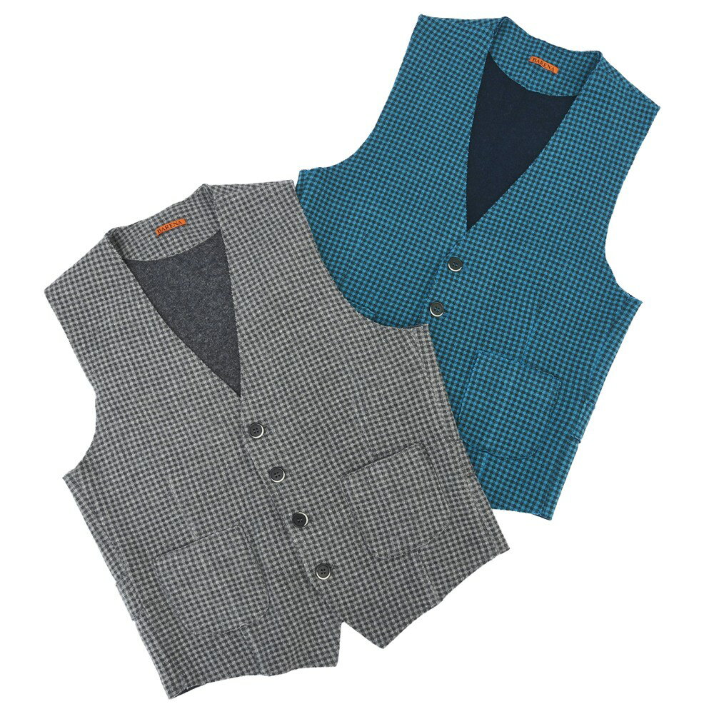 楽天guji outlet【40％OFF】BARENA（バレナ）ウールナイロン接結ジャージーシェパードチェックジレ Vest Crica Tv Drino 14042000079