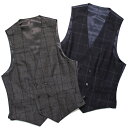 【SALE52%OFF】RING JACKET(リングヂャケット)ring別注 CARLO BARBERA ウール ウィンドウペーン ダブルジレ 34062001028