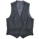 【40 OFF】 guji（グジ）ウールカシミアフランネルチョークストライプジレ(MADE BY RING JACKET / CARLO BARBERAファブリック使用) 【秋/冬】14002200028