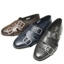 【SALE52%OFF】SANTONI(サントーニ)カーフスエードダブルモンクストラップスリッポン B83T13907 15001000125