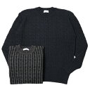 【SALE52%OFF】RENCONTRANT(レンコントラント)コットンリネンケーブルクルーネックニット 10045-MG 16021404172