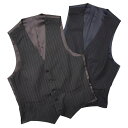【SALE52%OFF】RING JACKET(リングヂャケット)guji別注CARLO BARBERA ウールシルクチョークストライプジレ V-04/RE158S06X 14081201028