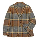 【SALE52%OFF】LARDINI(ラルディーニ)ウールナイロンレーヨンシルク ホップサック ネップ ビッグタータン 3Bジャケット 37052008022