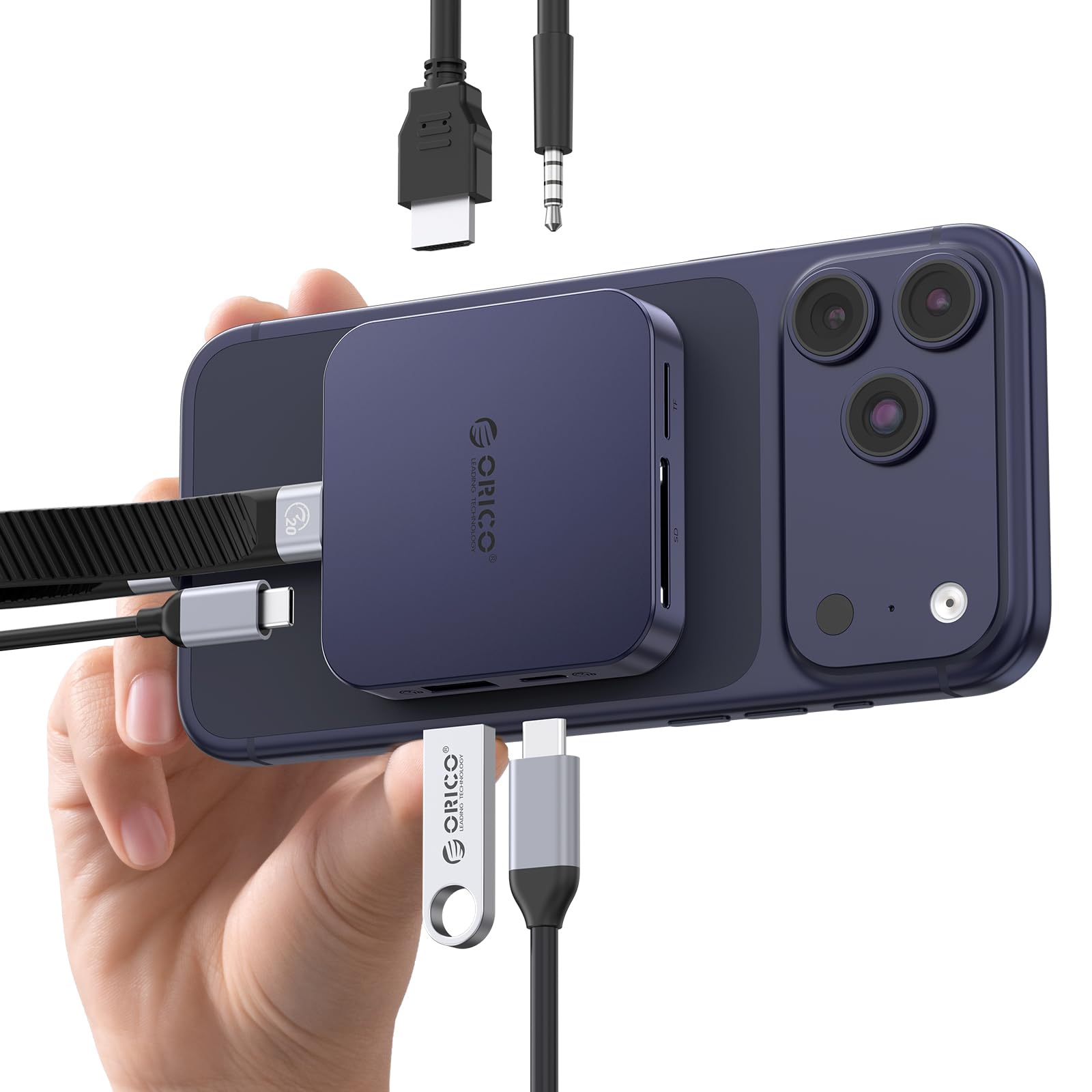 マグネット式 M.2 ドッキングステーション 8-IN-1 USB C ハブ Magsafe対応 10Gbps M.2 2230 NVMe Dケース DMI4K@60z/10GbpsUSB ポート/SD/TFカードリーダー/オーディオ/100W PD急速