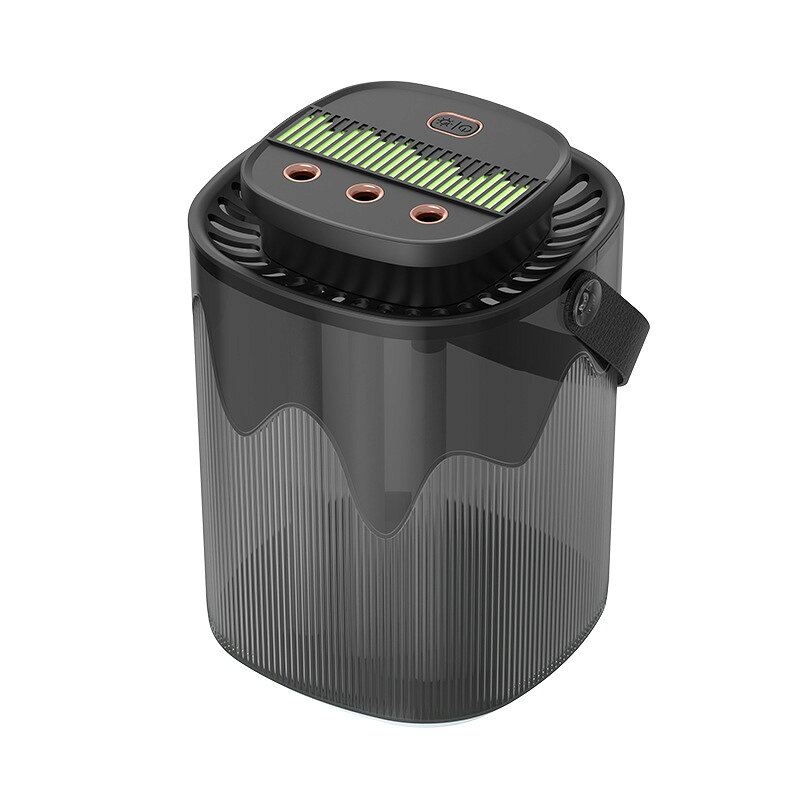商品名: シリコーン超音波加湿器タンク容量：3000ml（3L）大容量噴霧仕様：ダブル噴霧口、ナノ細かいミスト、噴霧量段階調整可能ライト機能：睡眠用雰囲気 LED ライト搭載、夜間の常夜灯として使用可ハンドル：持ち運び用取っ手付き、持ち運び便利安全機能：水切れ自動停止、空焚き防止保護機能本体素材：半透明スモーク PC＋ABS 樹脂本体サイズ：約 16cm（幅）×16cm（奥行）×21cm（高さ）3L大容量！持ち運べるポータブル加湿器スモーク調半透明ボディがスタイリッシュな卓上加湿器です。取っ手付きなので部屋から部屋へ手軽に移動可能。