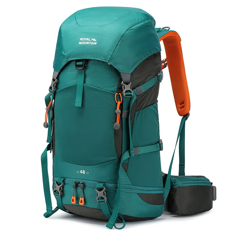 登山リュック トレッキングリュック ハイキングバッグ 50L大容量 軽量モデル 通気性背当て 負担軽減設計 撥水加工 多段階ベルト調整 サイドポケット シューズ収納スペース付き 引き裂きに強い生地 男女兼用 長距離縦走 山登り 野営 アウトドア活動