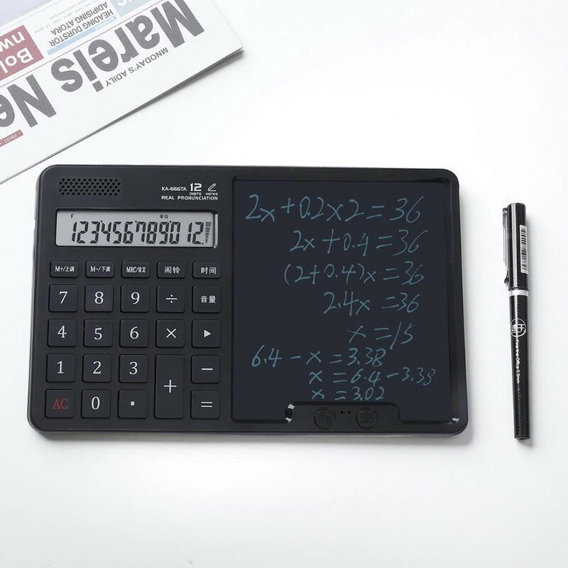 電卓 電子メモパッド 一体型 デスク 計算機 液晶手書きボード 静音 大画面 オフィ...