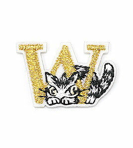 【土日祝も発送！】ダヤン グッズ 猫 わちふぃーるど 猫のダヤン アップリケ刺繍ステッカーダヤン・W猫柄 ネコ ねこ ブランド 雑貨 ワチフィールド wachifield かわいい プレゼント 通販 オンライン 公式 取扱店 ショップ 楽天 マリメロ