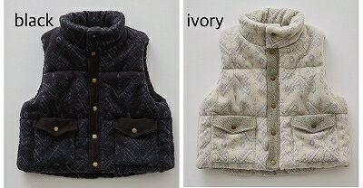 ☆2025秋冬【eLfin Folk/エルフィンフォルク】【elf-252J05】Snow Jacquard Puffer Vest[スノージャガー..