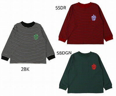 ☆2023秋冬【GROOVY COLORS/グルーヴィーカラーズ】【1638401】テンジクボーダ－　L／S　TEE(130～140)トップス/Tシャツ/カットソー/長袖/ロンT/細ボーダー/キッズ/ジュニア【セール商品】 1