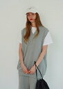 ◎盛夏【euphoric/ユーフォリック】【EU-CT5205】V-neck Vest(F)トップス/ベスト/レディース