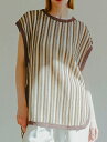 【セール商品】【30%OFF】□春夏【WHYTO./ホワイト】【WHT25HBL4072】STRIPE OPEN WORK TOPS (36~38)トップス/ベスト/ノースリーブ/ストライプ/レディース