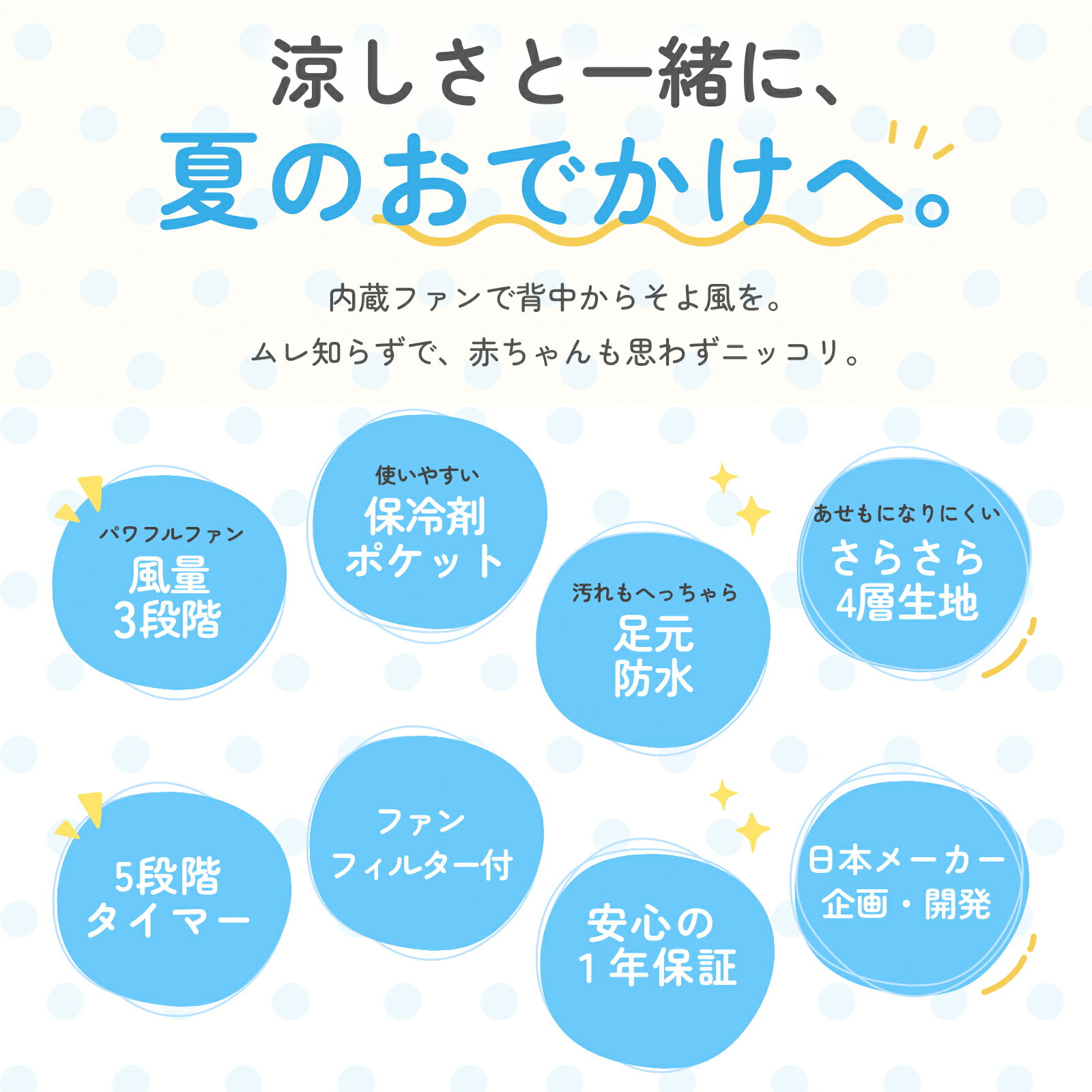 【期間限定！10%OFFクーポン配布中！】【1年保証】ベビーカーシート ファンシート 扇風機 冷感素材 チャイルドシート車内 足元防水 保冷剤ポケット付き 花粉対策 折りたたみ クールシートファン 赤ちゃん 冷感シート ファン付き メッシュ シリコンアイスシート GUMODE 2