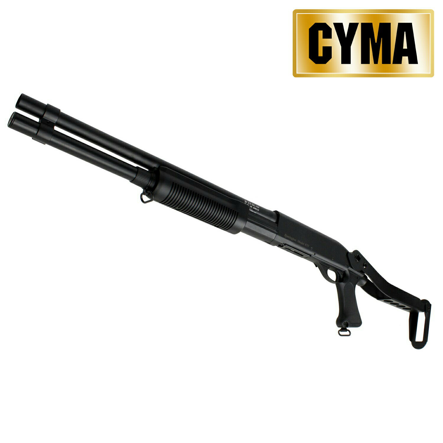 （4/1 入荷）【CYMA】M870 ロングフォールディングストック スポーツラインショットガン｜BKカラー｜エアコキ｜3発同時発射｜CM352L
