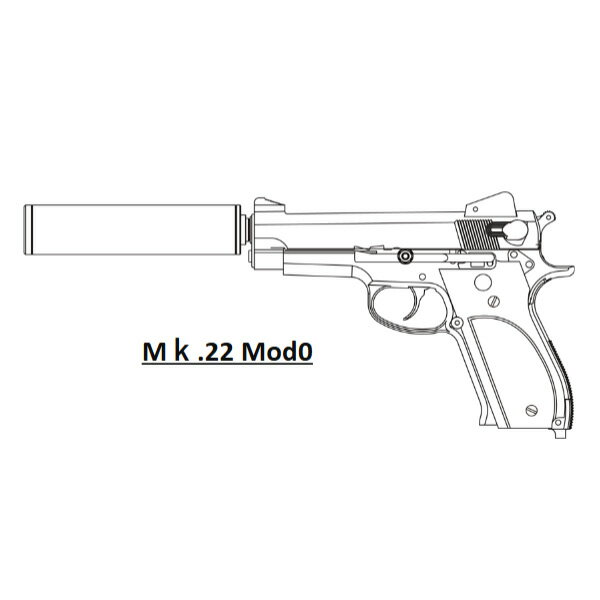 マルシン Mk.22 Mod0 モデルガン 完成品 ブラックHW ブラックプラグリップ