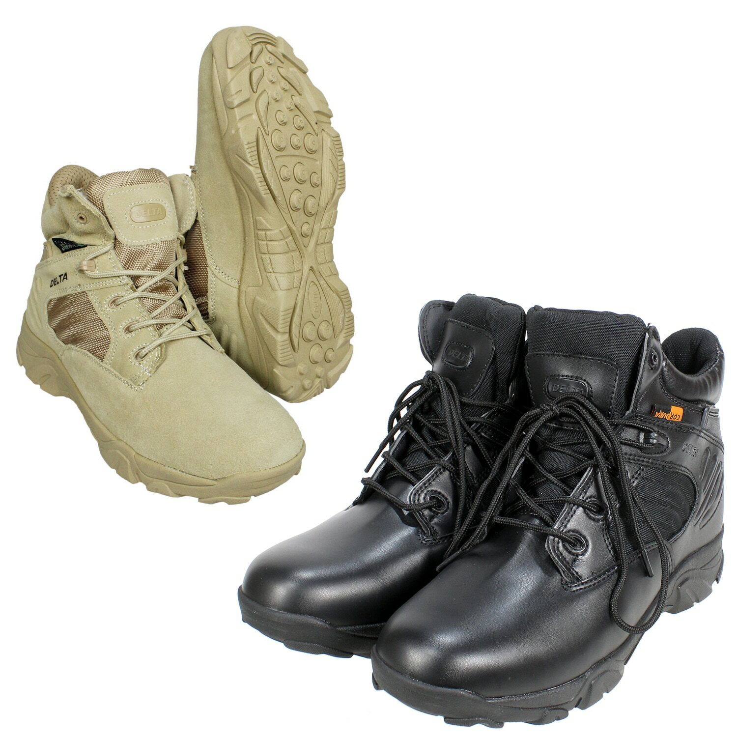DELTA タイプ コンバットブーツ ハーフ ミッドカット サイドジッパー付き 軽量 ナイロン×合成皮革 ミリ..