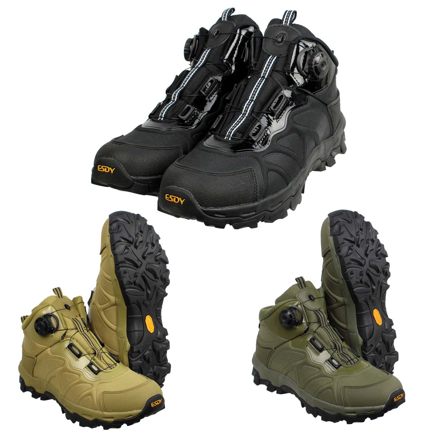 ダイヤル式 タクティカルブーツ ミドルカット スピードレース採用 軽量 ミリタリーブーツ アウトドア ..