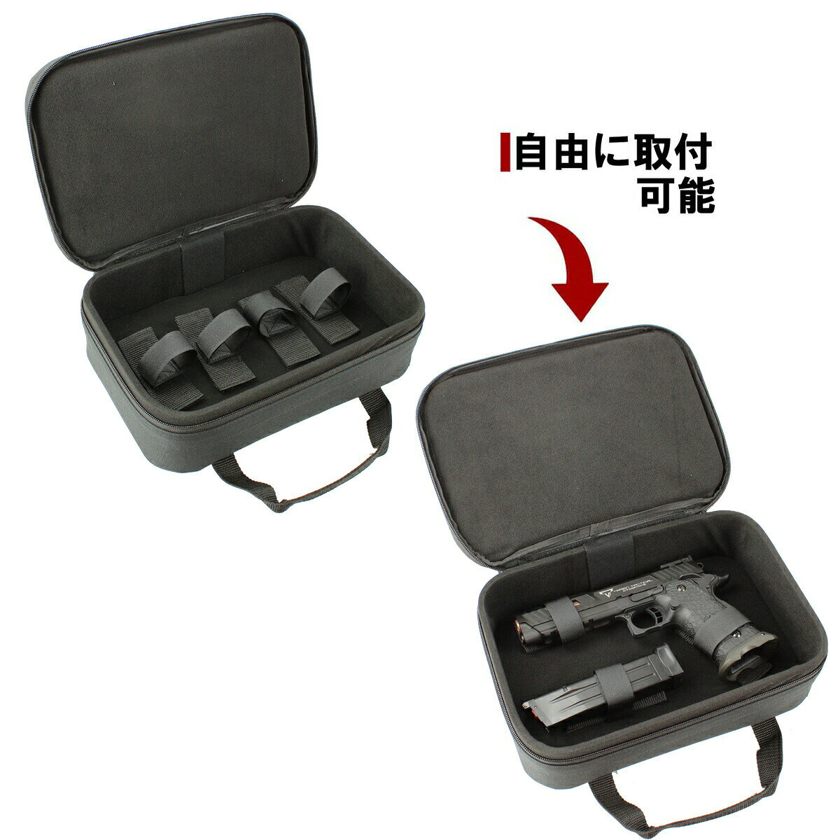 S&T セミハード シングルハンドガンケース BK