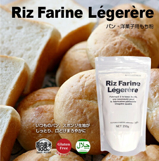リ・ファリーヌ レジェール 250g もち米 もち粉 米粉 パン用 パン用米粉 ホームベーカリー パン グルテンフリー 米粉パン もち米粉 製パン 国産米粉 糯粉 製菓材料 洋菓子 手作りパン 材料 菓子 スイーツ デザート 国産もち米100% パン・洋菓子用もち粉