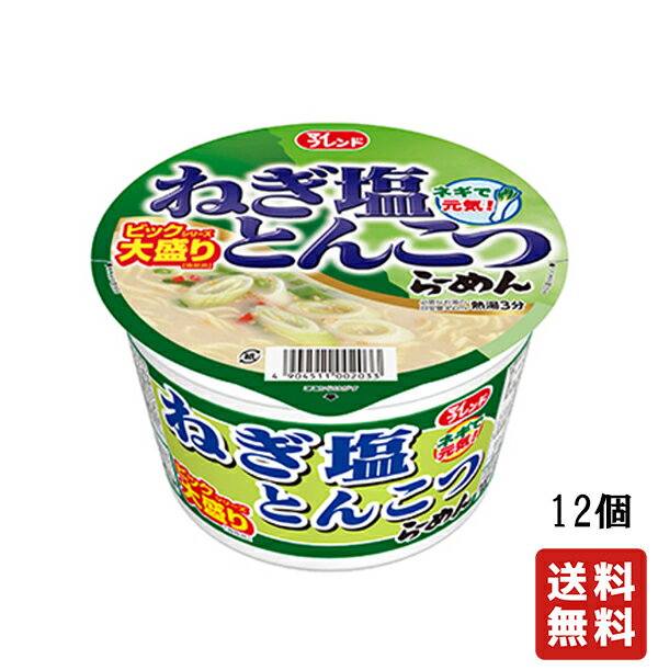 送料無料 【大黒食品工業 ビック ねぎ塩とんこつらーめん 100g 12個 】 群馬 カップめん ラーメン とんこつ とんこつらーめん らーめん 大黒 カップ麺 インスタント麺 即席麺 麺類 カップラー…