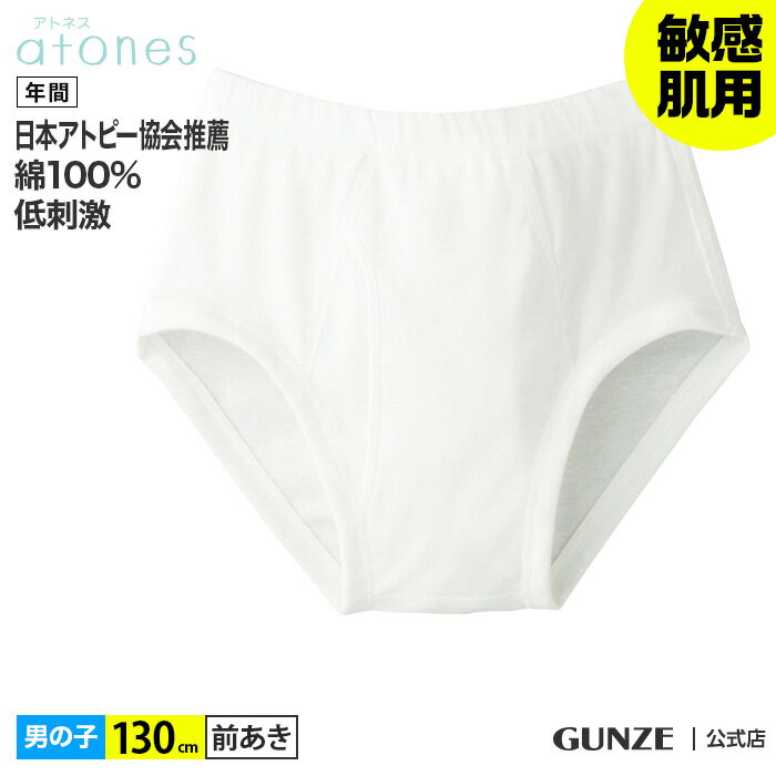 【クーポン発行中】グンゼ ジュニア ブリーフ 前開き 130cm 綿100% 男の子 年間 atones アトネス GUNZE グンゼ 綿100 キッズ 子供 パンツ 下着 肌着 敏感肌用 低刺激 GY54965 100cm～160cmのサムネイル