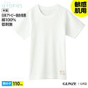 グンゼ ジュニア Tシャツ 丸首 110cm 綿100% Tシャツ 男の子 年間 atones アトネス GUNZE グンゼ 綿100 キッズ 子供 インナー 半袖 下着 肌着 敏感肌用 低刺激 GY56555 100cm～160cm