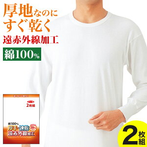 グンゼ 長袖丸首 2枚組 保温肌着 メンズ 秋冬 暖か 保温 ロングTシャツ 紳士 遠赤外線加工 綿100％ あったか スムース 2P 天然素材 インナー 肌着 下着 RP28082 M〜LL GUNZE11