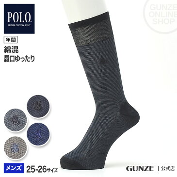 POLO BCS ポロ ビーシーエス ビジネスソックス 無地 メンズ 年間 GUNZE グンゼ ビジネス 靴下 男性用 紳士用 ワンポイント 綿混 天然綿100％ シルケット 消臭 デオドラント シンプル おしゃれ 25〜26cm PBL013 GUNZE91