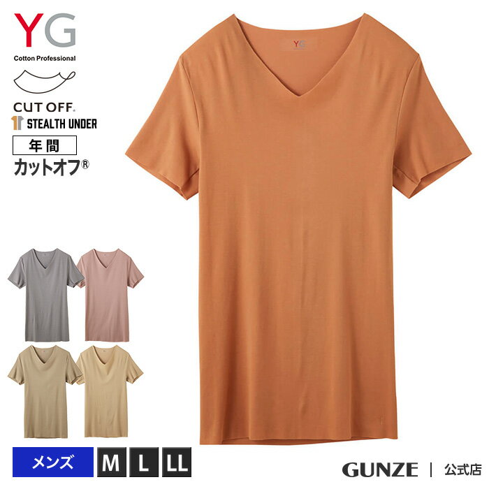 グンゼ VネックTシャツ メンズ 年間 ステルスインナー カットオフ 吸汗 速乾 すけにくい 見えない オシャレ 肌着 紳士 男性用 インナー 人気 ギフト プレゼント YV2715 M-LL YG ワイジー