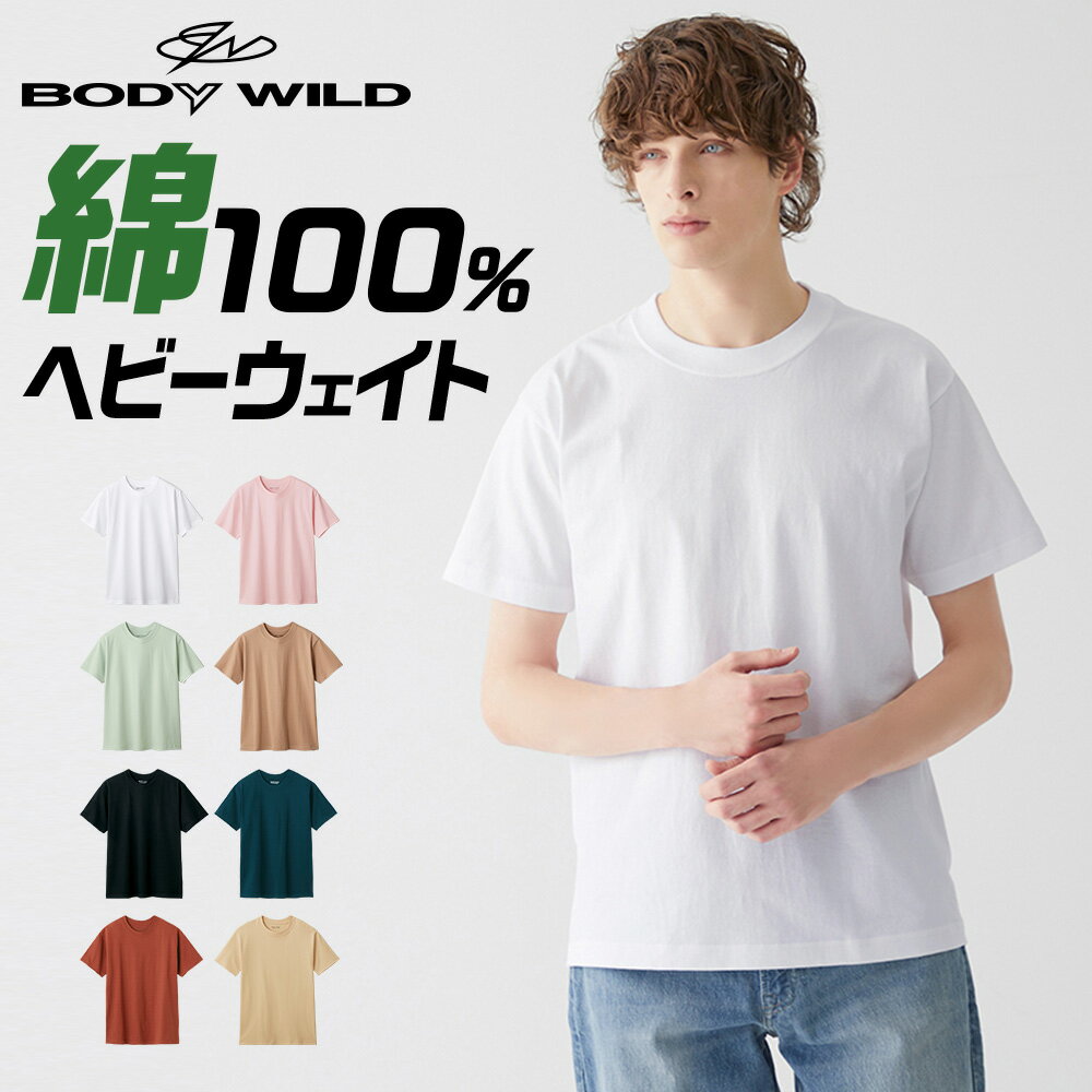 グンゼ Tシャツ ヘビーウェイト メンズ ボディワイルド 綿100 コットン 半袖 メンズインナー 厚地 天竺 丸首 ざっくり シンプル カジュアル ギフト プレゼント BODY WILD BW5213 M-LL