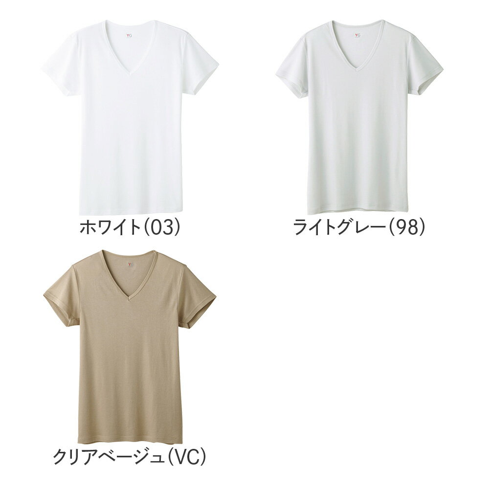 【25日全品ポイント10倍】グンゼ VネックTシャツ 2枚セット 吸汗速乾 メンズ 年間 YG ワイジー 半袖 綿混 肌着 抗菌防臭 脇縫なし インナー 下着 YN0115A M-LL GUNZE11