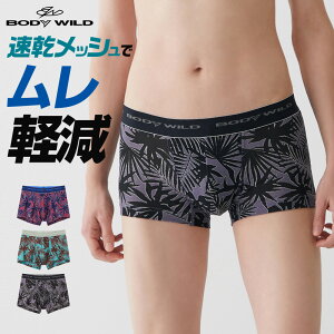 グンゼ ローライズ ボクサーパンツ メッシュ 前閉じ ストレッチ 柄パン メンズ 春夏 ボディワイルド BODYWILD 速乾 ドライ 涼しい ムレ軽減 パンツ 下着 アンダーウェア BWC091Z M-L GUNZE11