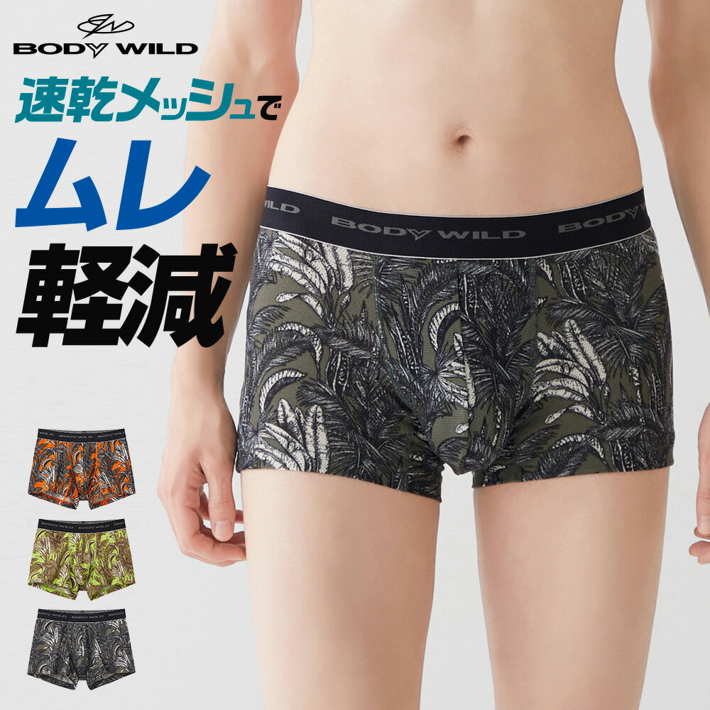 グンゼ ボクサーパンツ メッシュ 前閉じ ストレッチ 柄パン メンズ 春夏 ボディワイルド BODYWILD 速乾 ドライ 涼しい ムレ軽減 パンツ 下着 アンダーウェア BWC092Z M-L GUNZE11のサムネイル