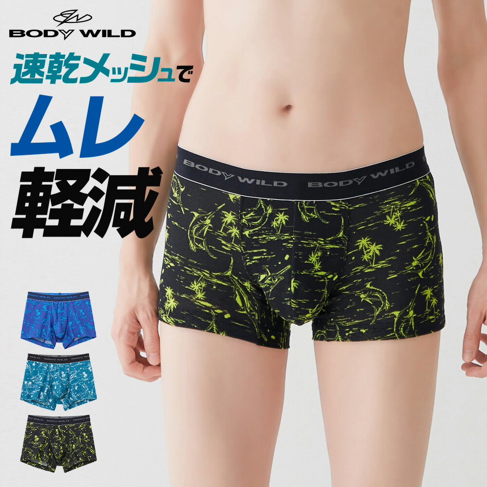 グンゼ ボクサーパンツ メッシュ 前閉じ ストレッチ 柄パン メンズ 春夏 ボディワイルド BODYWILD 速乾 ドライ 涼しい ムレ軽減 パンツ 下着 アンダーウェア BWC093Z M-L GUNZE11のサムネイル